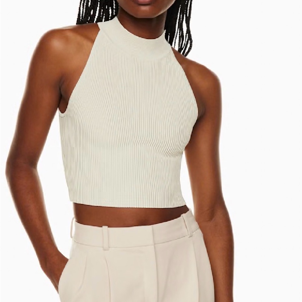 Aritzia Sculpt Mock Neck Top - Cream